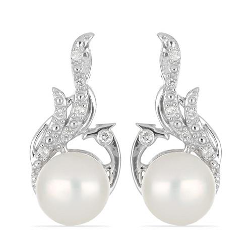 NATURAL WHITE FRESHWATER PEARL GEMSTONE EARRING IN 925 SILVER